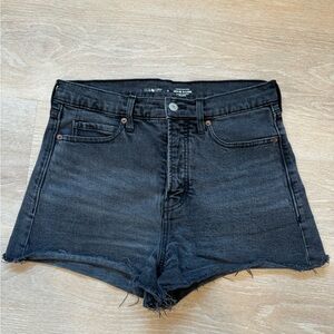 Women’s Black High Rise Jean Shorts